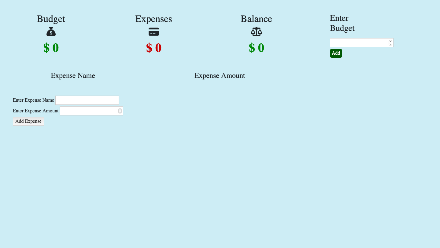 screenshot of Budget App